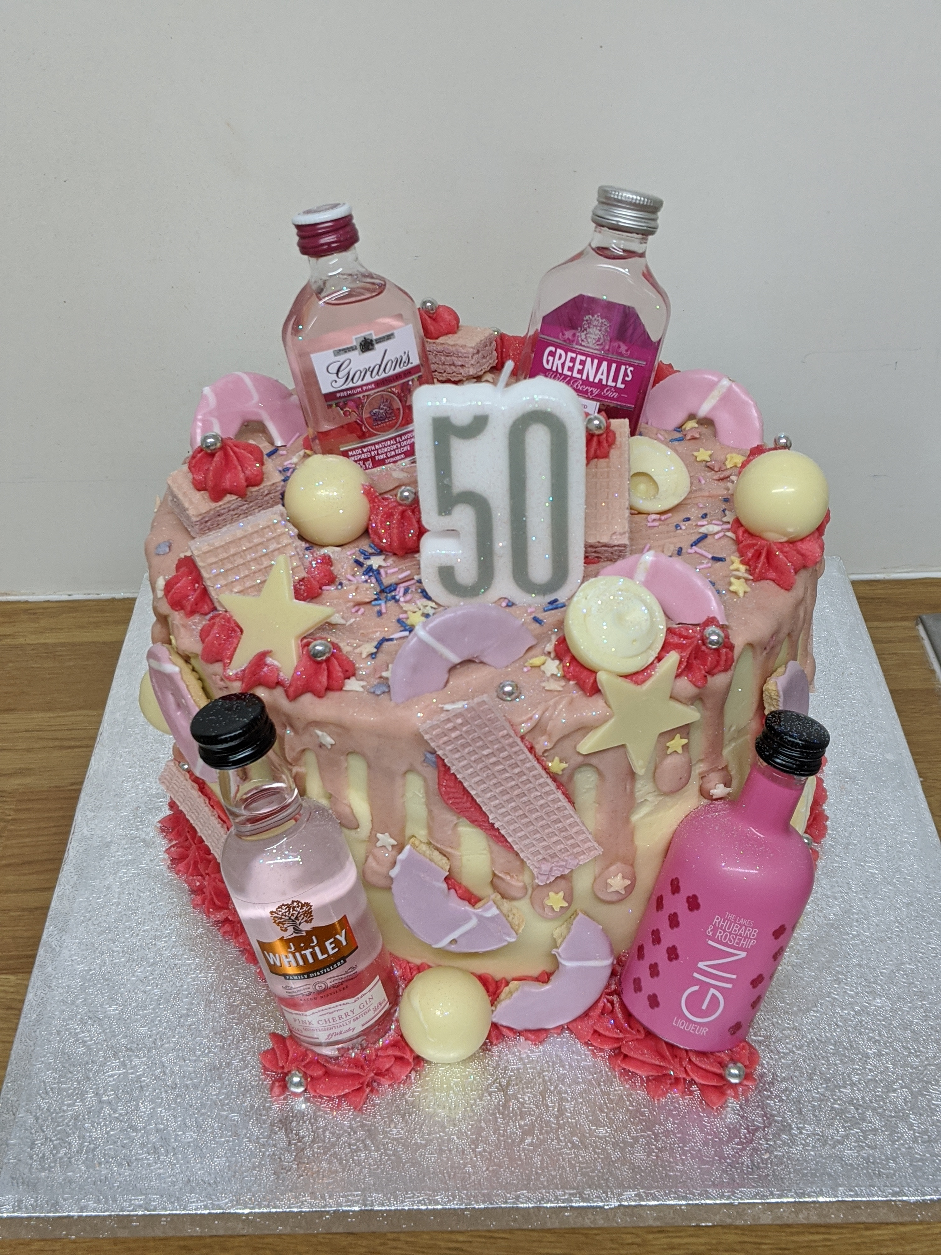 Pink Gin Chocolate Drip Cake