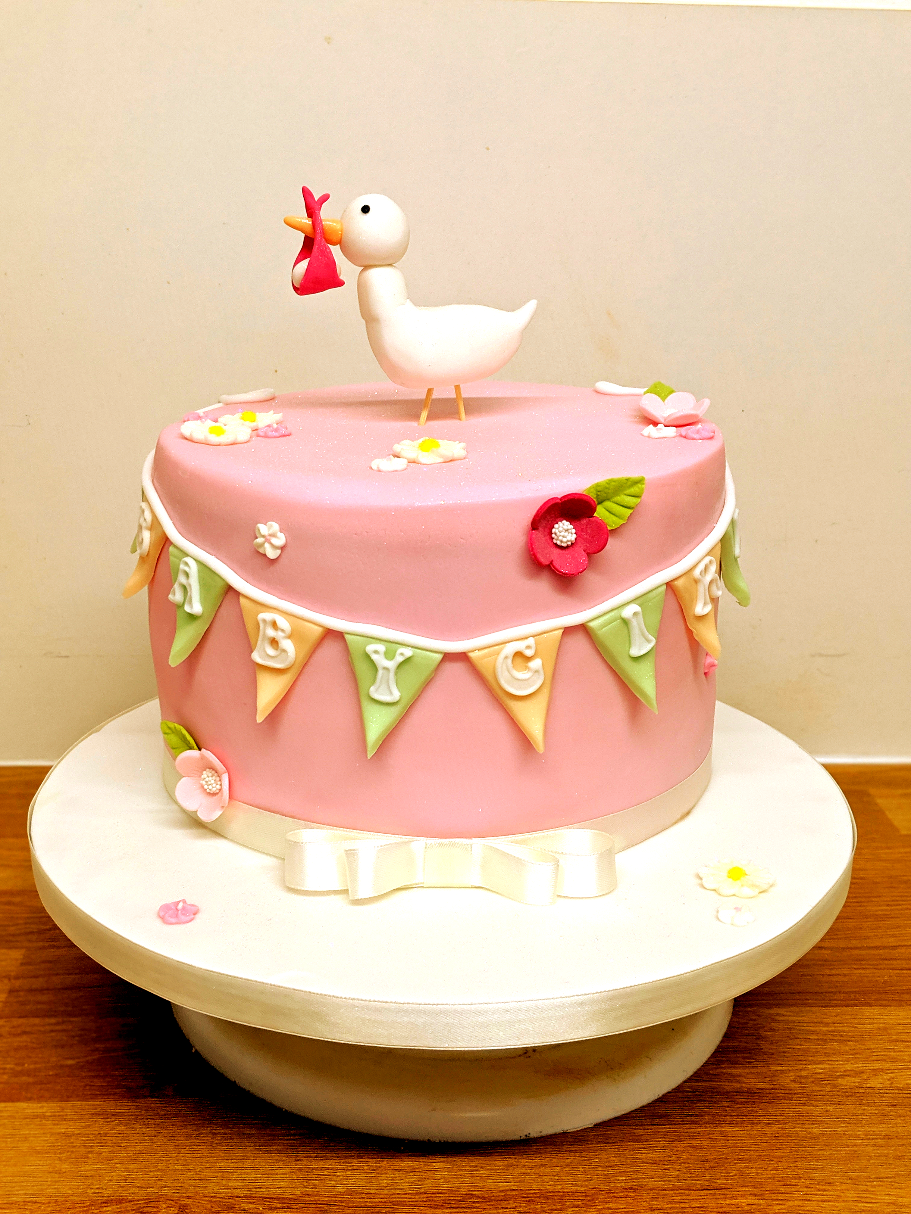 Stork Baby Shower Cake