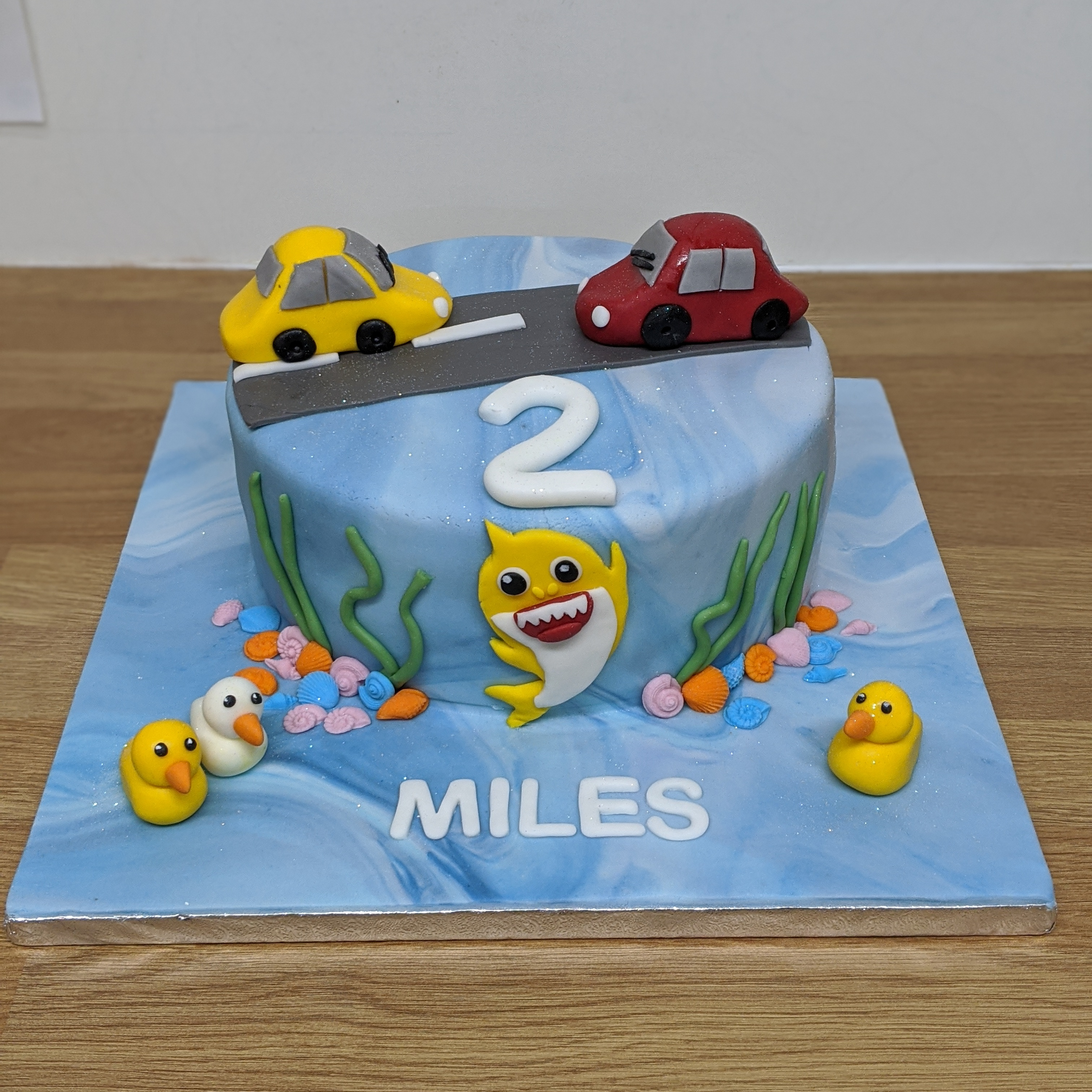 Collaberation Cake - Baby Shark, Cars, Ducks