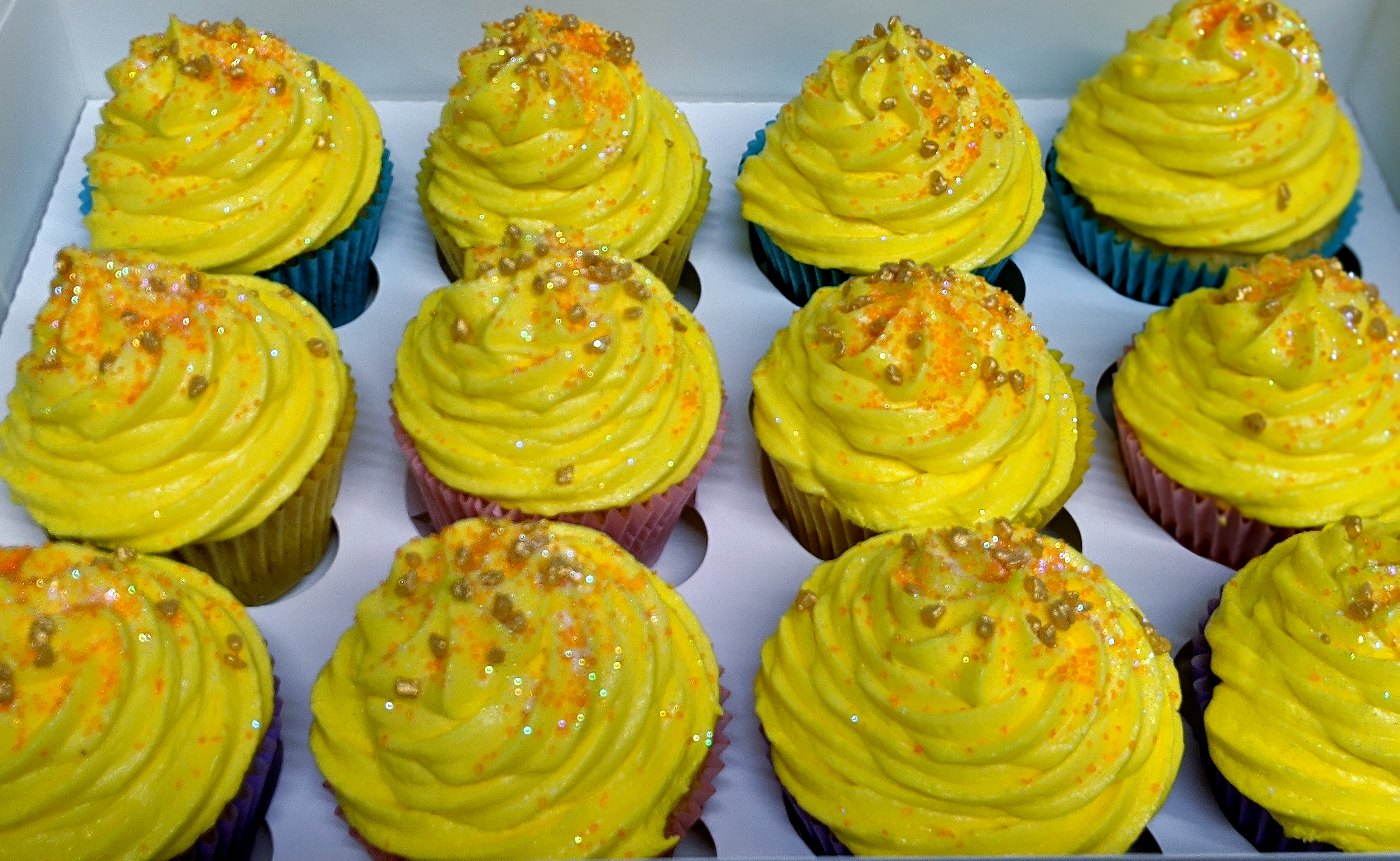 Yellow Swirl Cupcakes